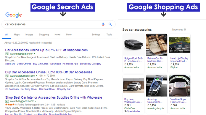 Difference Between Shopping Ads & Search Ads